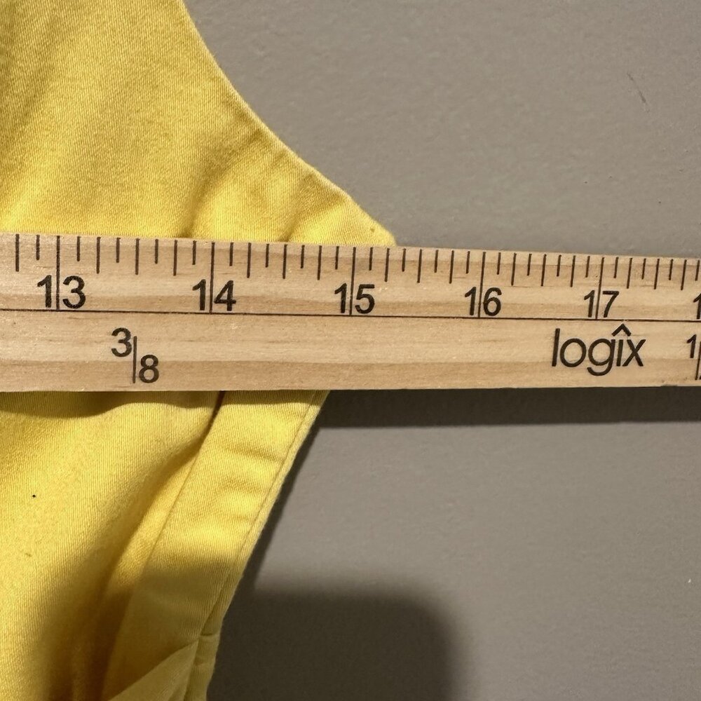 A Byer Dress Womens Size 3 Yellow Tennis Style Belt Ties in Back Midi - Picture 9 of 11